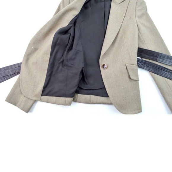 Arthur Mendonca 2 Wool Beige Belted Skirt Suit - Picture 6 of 8